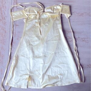 Yellow lace mini dress